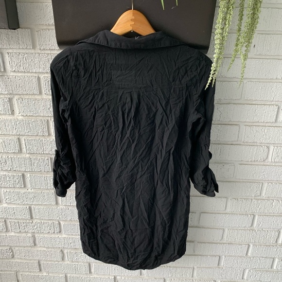Saint & Noble Tunic Black V Neck Top Size Small - Picture 6 of 10